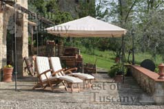 The terrace in front of the house